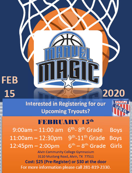 Manvel Basketball Tryouts 2020